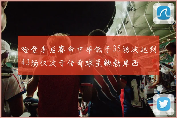 哈登季后赛命中率低于35场次达到43场仅次于传奇球星鲍勃库西